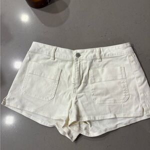 Forever 21 Cream Jean Shorts